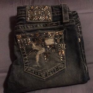 Miss me jeans size 28 blue distressed color